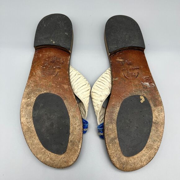 Cordani Sandals Womens 8.5 Leather Italy Made Suola Cuoio Italian Flats Straps - Picture 2 of 8